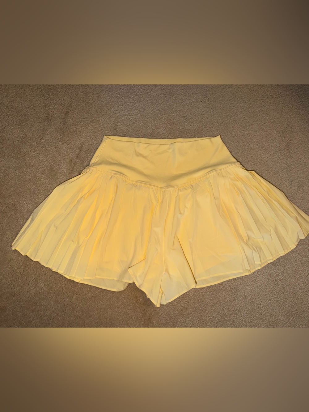 aerie Yellow Pleated Shorts 2 in 2